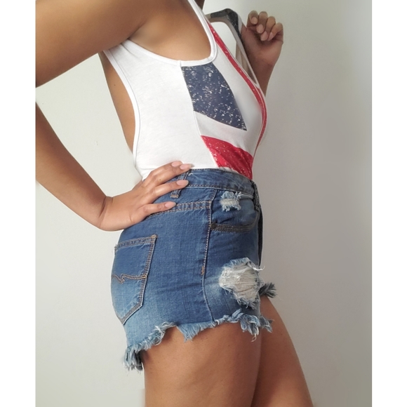 2 for $15 ~ Bodysuit + Denim shorts - Picture 3 of 11